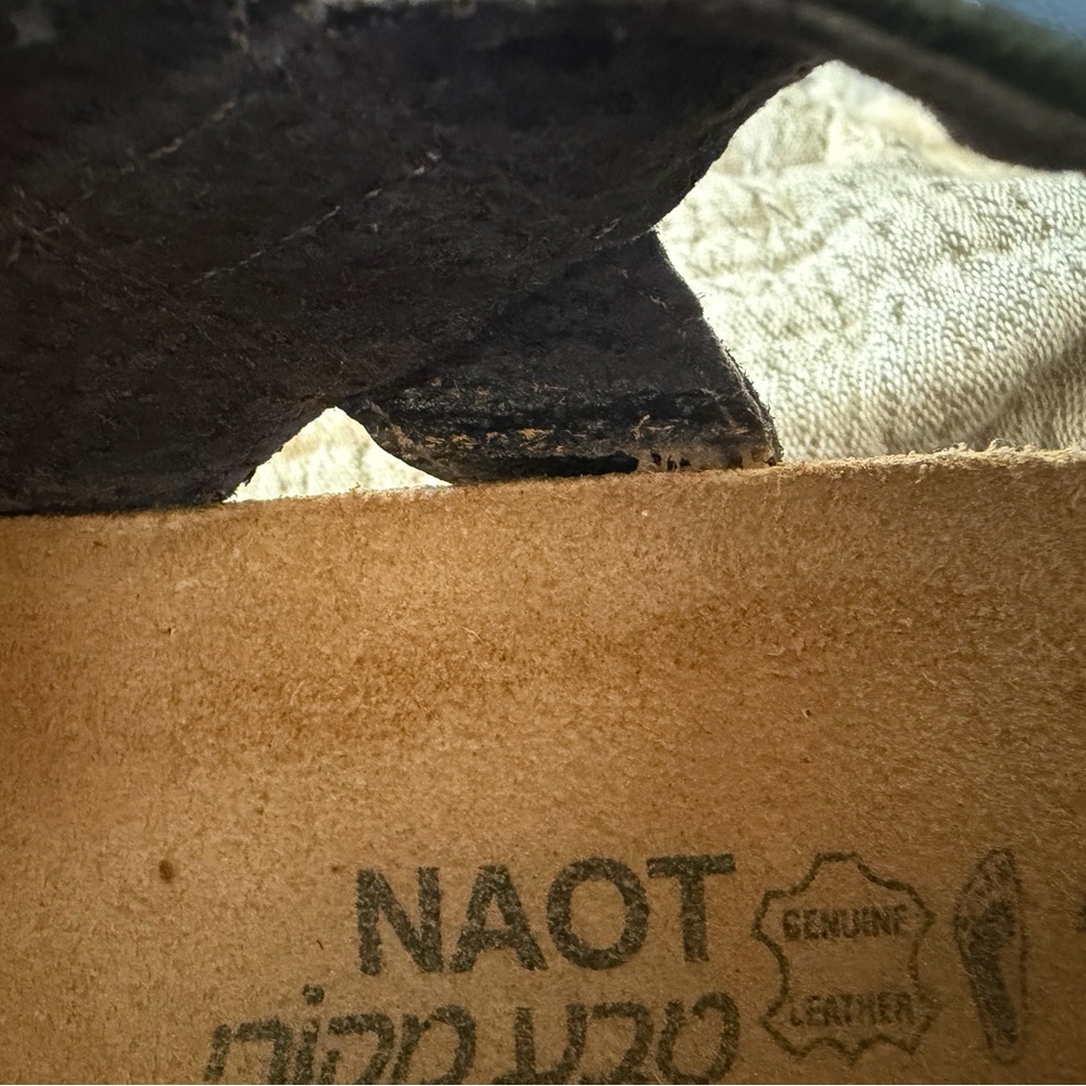 Naot Kayla Black Leather Cork Wedge Sandals Women’s EU 40 US 9 Made in Israel - Picture 9 of 9